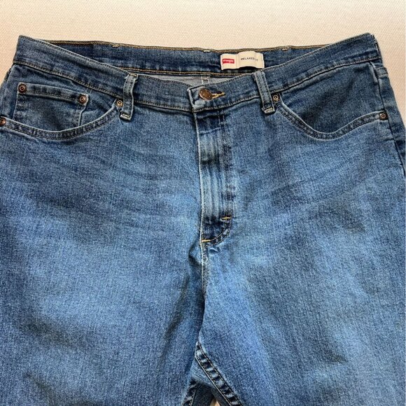 Wrangler Mens Relaxed Straight Jeans Size 36x30 Blue Denim Casual Classic Pocket - Picture 4 of 11